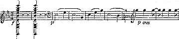 The opening chords and theme of the first movement