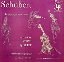 The Budapest Quartet plays the Death and the Maiden Quartet (Columbia LP cover)