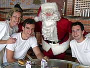 Santa pays a visit during breakfast